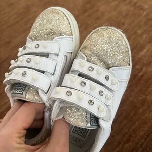 Glittery White Kids Shoes